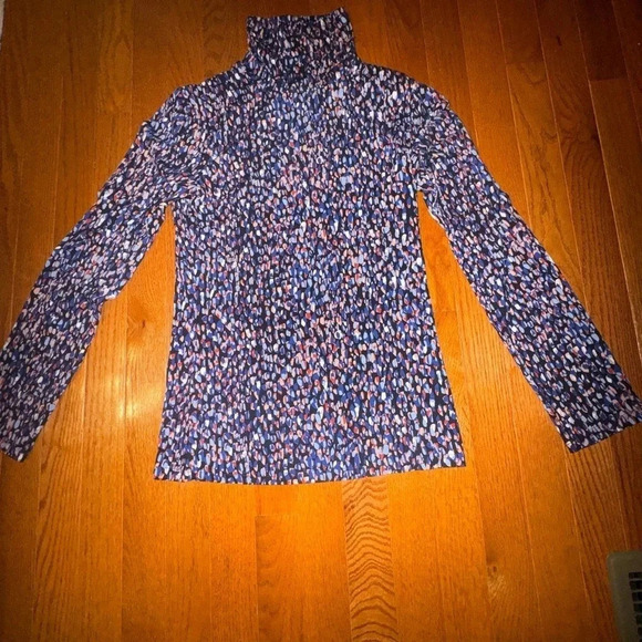 Hugo Boss women’s long sleeve Emerie‎ turtleneck blue/black multi color size xs - Picture 1 of 5